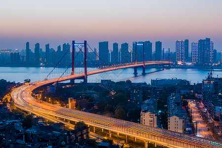 跨立武汉鹦鹉洲长江大桥背景