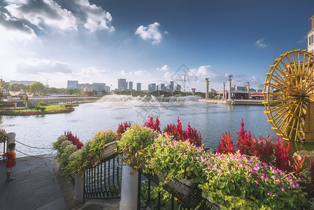 城市花园欧式建筑盐城站高清图片