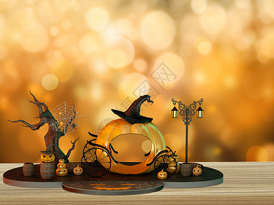 女巫的万圣节南瓜灯设计图片