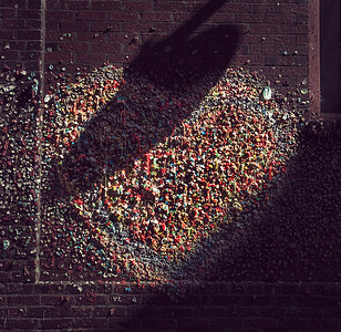 派克靴美国西雅图口香糖墙背景