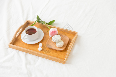 早餐红花与茶点图片