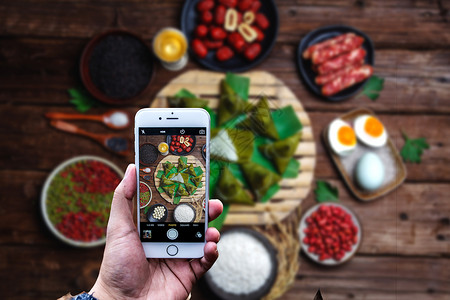 粽子食材豆手机拍摄设计图片
