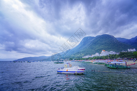 0息云南澄江抚仙湖景区背景