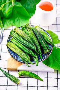 黄秋葵脆片美食黄秋葵高清图片