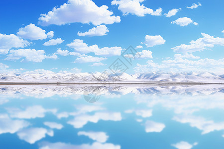 雪山湖面雪山倒影设计图片