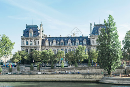 法国巴黎塞纳河畔巴黎圣母院高清图片