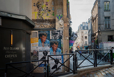 巴黎涂鸦法国巴黎街头风景背景