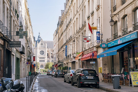 法国巴黎街头风景背景图片