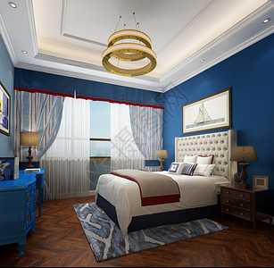 海洋风格卧室设计效果图图片