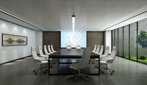商务办公会议室会议室设计效果图背景