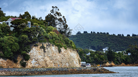 哥克塔新西兰奥塔哥半岛海峡风光背景