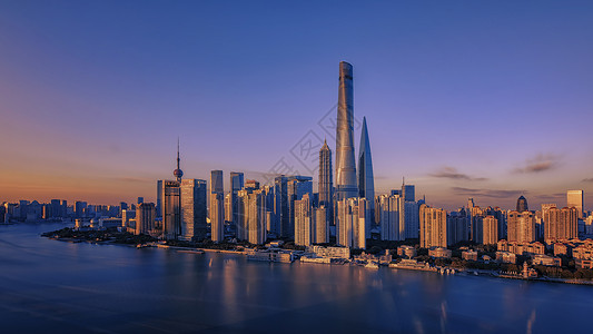 三件套素材夕阳下的上海背景