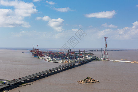洋山深水港码头背景图片