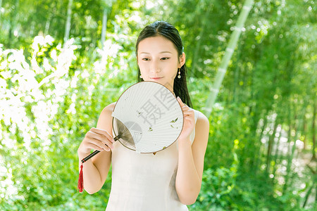 古风美女旗袍写真背景图片