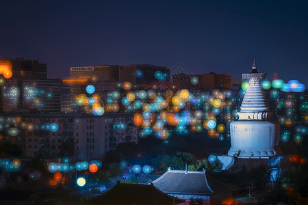 北京白塔寺夜景高清图片