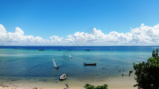 莫桑比克海峡风光美丽小港湾背景