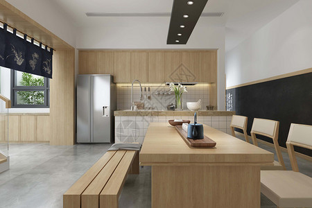 日式厨房空间背景图片