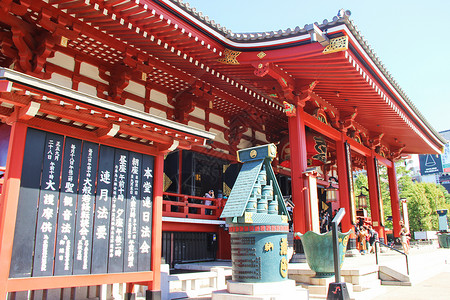 日本地标建筑日本东京浅草寺背景