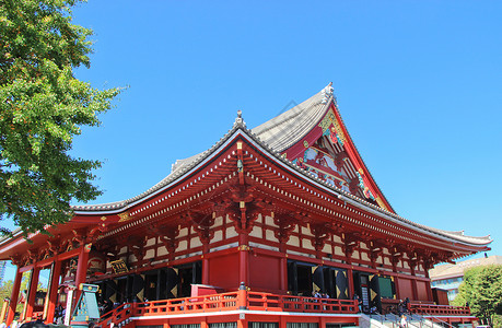 日本古代建筑日本东京浅草寺背景
