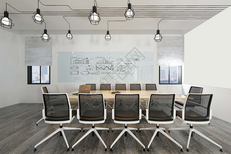 白板会议会议办公空间设计图片