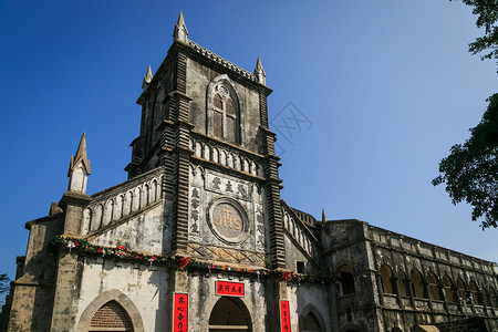 涠洲岛盛塘村天主教堂背景图片