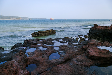 沉积岩涠洲岛海滩背景