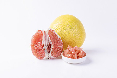 金黄色美味柚子新鲜红心蜜柚背景