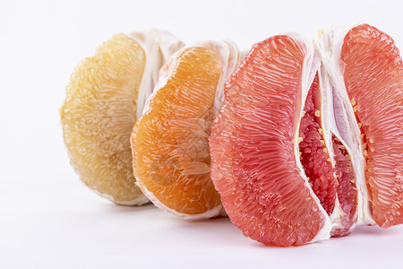 四个水果素材新鲜红心蜜柚背景