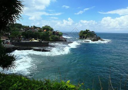 印尼巴厘岛海神庙背景图片