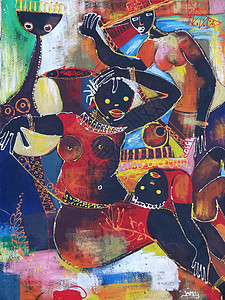 抽象画作非洲艺术情怀抽象派画作美艳绝伦创意无限背景