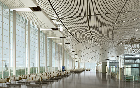 机场座位现代大堂等候区设计图片