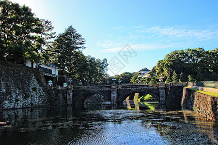 东京皇居外苑日本东京皇居二重桥背景