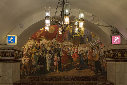 莫斯科地铁站马雅可夫斯基站图片
