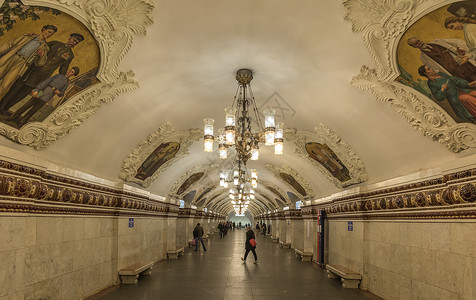 莫斯科地铁站马雅可夫斯基站背景