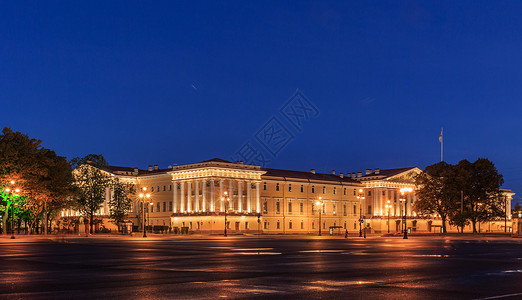 圣彼得堡冬宫广场海军总部夜景背景图片