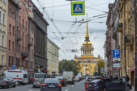 俄罗斯旅游城市圣彼得堡城市风光图片