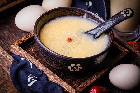 米酒鸡蛋蛋花米酒背景
