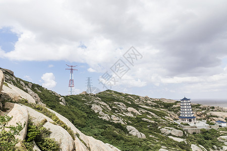 高压生活山上高压电塔背景