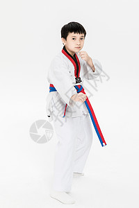 儿童体育运动打跆拳道的小朋友背景