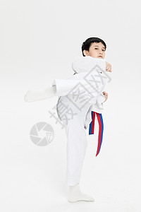 跆拳道道服正在打跆拳道的小男孩背景