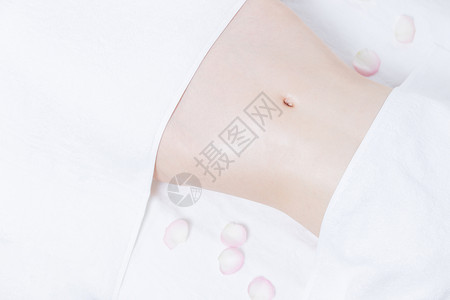 女性养生SPA腹部展示高清图片