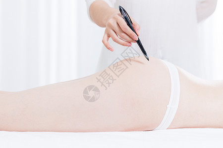 美容笔素材女性养生SPA臀部塑形背景