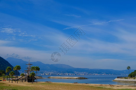 日本大分海滩背景