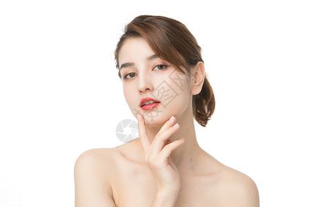 人物面部素材女性美妆护肤面部展示背景
