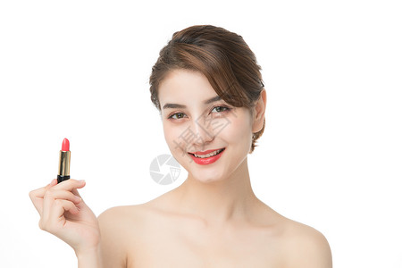 女性化妆口红背景图片