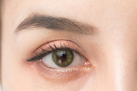 绿眼女性眼睛细节背景