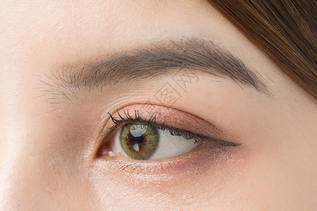 绿眼女性眼睛细节背景