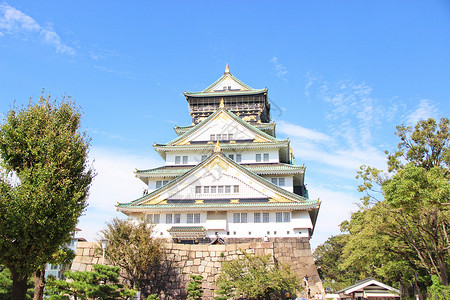 日本大阪城日本城堡高清图片