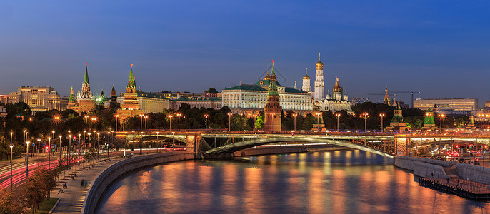 莫斯科城市夜景风光旅游目的地高清图片素材