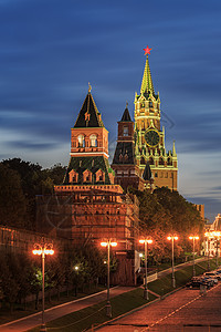莫斯科城市夜景风光街道高清图片素材